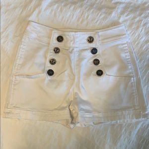 Express high waisted button up shorts